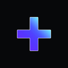 Obraz premium Add Filled Cross Sign blue gradient vector icon