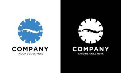 circle and Water wave icon vector illustration design logo