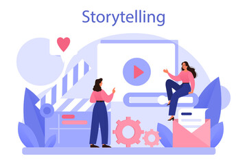 Storytelling concept. Professional speechwriter or journalist. Idea of creative