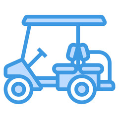 Golf Cart blue line icon