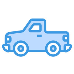 Pickup Truck blue line icon