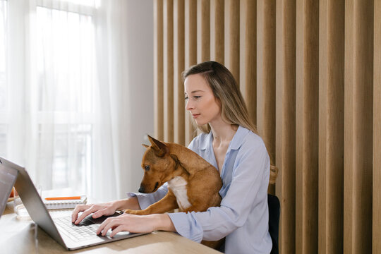 Young woman working from home 
