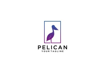 pelican bird logo on a white background
