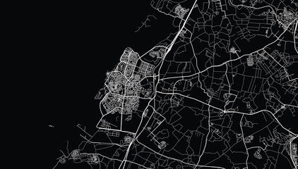 Urban vector city map of Ashkelton, Israel, middle east
