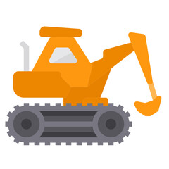 Excavator flat icon