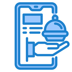 Obraz premium mobilephone blue style icon
