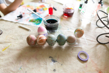 Tray of decorated Easter Eggs