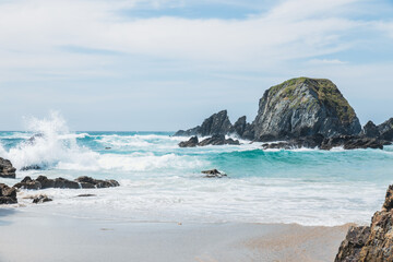 Fototapeta na wymiar Beautiful beaches in Ferrol, Galicia. North of Spain 