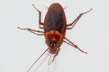 Brown winged cockroach on a white background