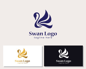 swan logo creative business logo design symbol