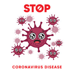 Vector illustration corona virus infection. 2019-nvoc virus.corona virus microbe. corona virus danger, corona cell. disense outbreak