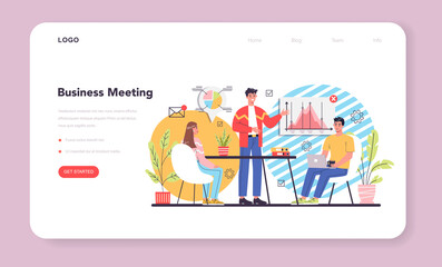 Directors board web banner or landing page. Business planning