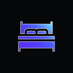 Bed blue gradient vector icon