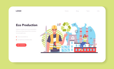 Ecology web banner or landing page. Idea of environmental protection