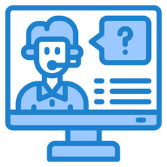 computer blue style icon