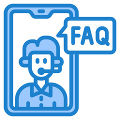 faq blue style icon