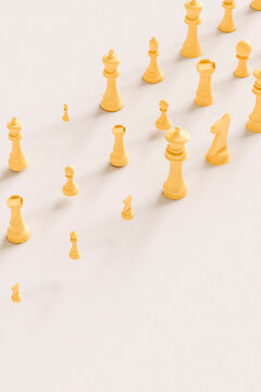 Yellow chess pieces