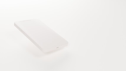 Light smartphone on a white background. 3d illustration render