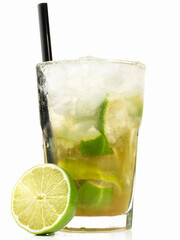 Caipirinha Cocktail on white Background - Isolated