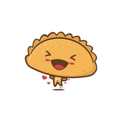 cute saltena cake mascot character designs