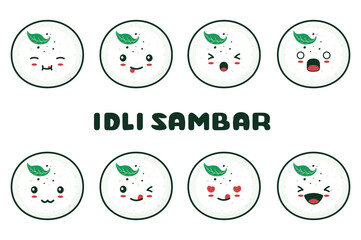 cute idli sambar cartoon