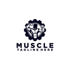 Sport muscle logo vector concept