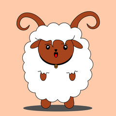 cute sheep flat style graphic vector