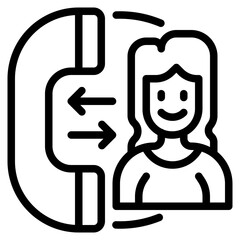 woman outline style icon