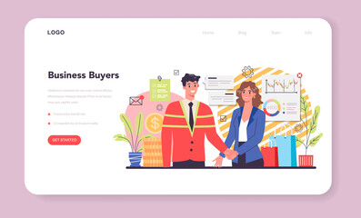 Selling business web banner or landing page. B2B or business to business deal