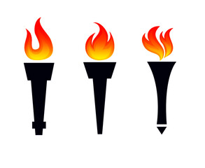 Blue torch Collection Flaming on Background illustration abstract design