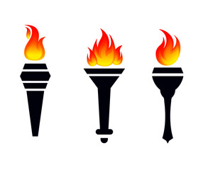 torch Collection Blue design icons illustration abstract with White Background
