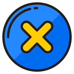 Obraz premium cross color line style icon