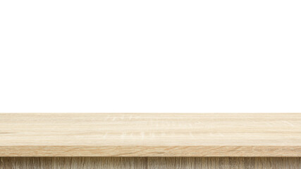 wooden table isolate on white background.