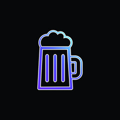 Beer Drink Jar Outline blue gradient vector icon