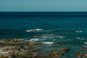 Kaena ponit trail, Oahu, Hawaii. Coastline scenery