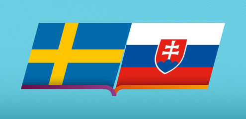 Football icon of Sweden versus Slovakia in Football Competition.