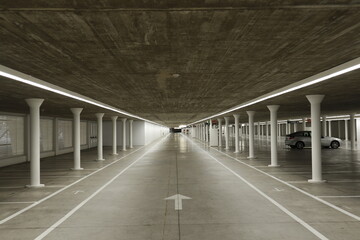 parking, líneas blancas, líneas rectas, estacionamiento vacío , aparcamiento 