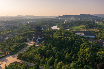 Fototapeta na wymiar Beautiful park landscape, ancient architecture in Guangzhou, China.