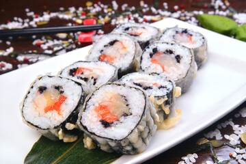 Sushi set, Japanese food, roll, Fresh and delicious sushi Japanese food.Image of Japanese food
