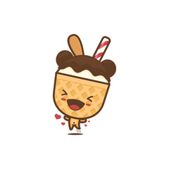 ice cream cartoon mascot