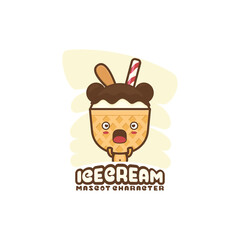 cute ice cream mascot