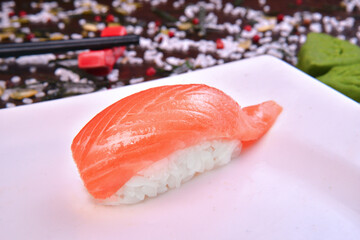 Nigiri Sushi on a white plate