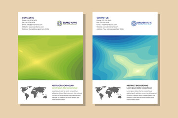 The vector layout of two A4 format modern cover mockups design templates for brochure, magazine, flyer, booklet, annual report. Topographic contour map, abstract monochrome background.