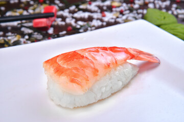 Nigiri Sushi on a white plate