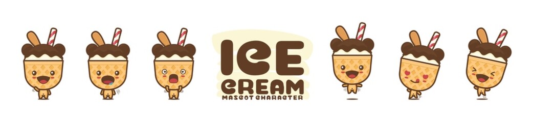 cute ice cream mascot
