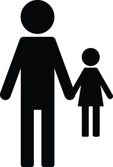 parent and child silhouette | Father and daughter icon and symbol
