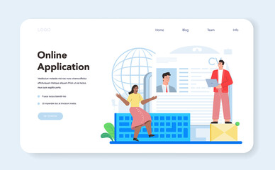 Obraz na płótnie Canvas Online job application web banner or landing page. Idea of employment