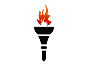 abstract torch Blue design Flaming on White Background illustration
