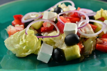 Greek salad with feta cheese