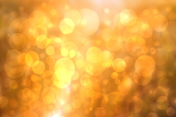 Fototapeta premium Hello spring background. Abstract bright spring or summer landscape texture with natural gold yellow bokeh lights and sun and flowers. Spring or summer backdrop with copy space. Card concept.